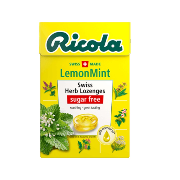 Ricola Mint Herbal Καραμέλες Χωρίς Ζάχαρη με Λεμόνι 45g